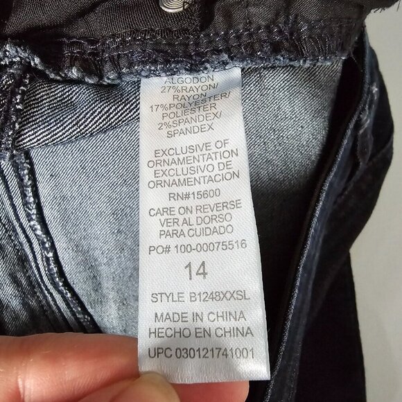 Democracy Women’s 14 Blue Ab Technology Skinny Jeans Stretch Dark Wash Denim - Picture 8 of 15